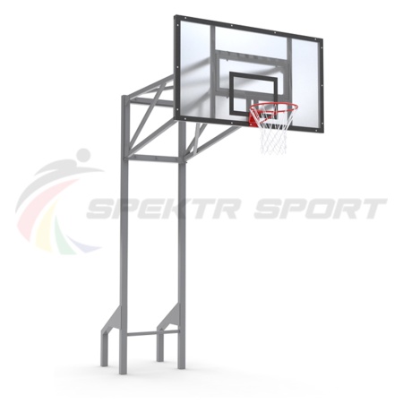 Купить Стойка баскетбольная уличная усиленная со щитом из оргстекла, кольцом и сеткой SP D 413 в Лысьве 