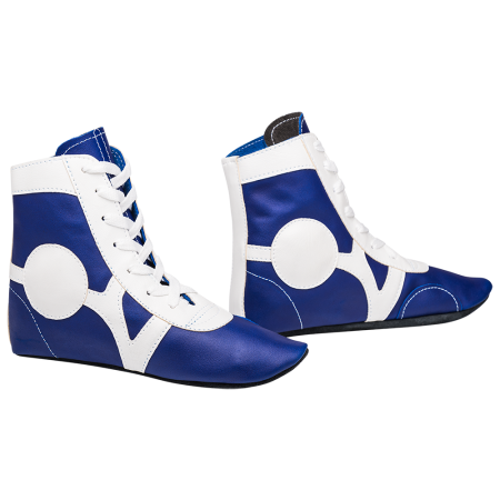 Купить Обувь для самбо SM-0102, кожа, синий Rusco в Лысьве 
